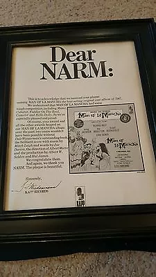 Man Of La Mancha Rare KAPP Records Rare Original Promo Poster Ad Framed!     • $60