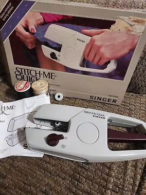 Vintage Singer Stitch-Me-Quick Hem & Seam Tacker Sewing Machine 1983 Made In USA • £34.74