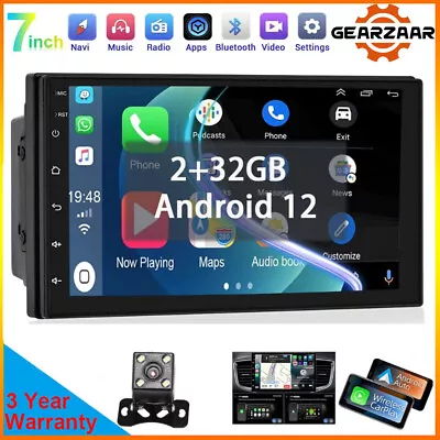 7  Android 12 Double 2DIN Car Stereo Radio GPS Navi Head Unit WiFi CarPlay 2+32G • $88.99