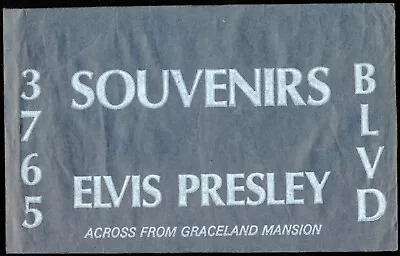 ELVIS Presley Souvenir Store Shopping Bag C1960 • $7.99