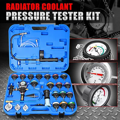 28Pcs Radiator Pressure Tester Vacuum Cooling Purge System Refill Kit+Blue Case • $79.99