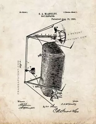 Hay Elevator Patent Print Old Look • $29.04