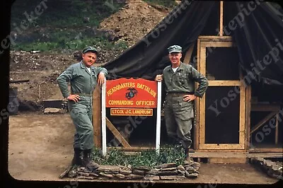 Sl82  Original Slide 1950’s Red Kodachrome Korean War USMC Military Base 007a • $9.25