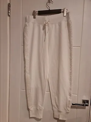 Womens Polo Ralph Lauren Embroidered Trim Sweatpants White Size Medium  • £29.99