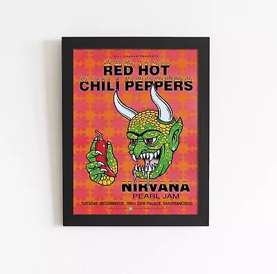 Red Hot Chili Peppers 1991 Concert Poster - 20 X 30 Inches (Framed) • $110