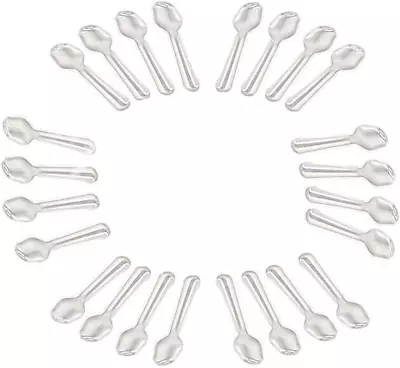 500PCS Clear Plastic Mini Plastic Spoon Small Spoon Great Dessert Spoon Or Ice C • $15.88