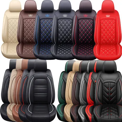 $68.96 • Buy Universal Luxury Leather Car Seat Covers 5-Seats Front Rear Full Set Protectors