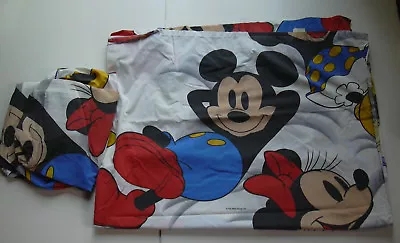 Disney Mickey & Minnie Mouse Flat Fitted Twin Sheet Set Vintage Wamsutta Fabric • $24.99