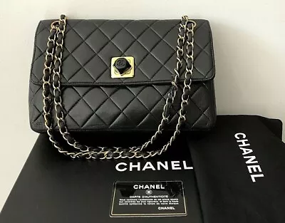 Authentic Chanel Vintage Lambskin Flap Bag. Rare Collectible • $5219.99