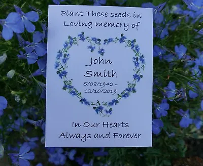 £132.99 • Buy Funeral Forget Me Not Seed Packets Flowers Remembrance Favour Personalised