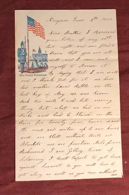 1862 Civil War VA Letter  LETTERHEAD: BATTLE Of Seven Pines (FAIR OAKS) 85th PA  • $265