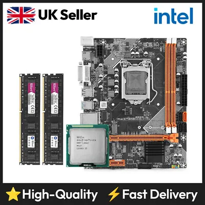 B75 Intel LGA1155 DDR3 M.2 NVMe PC Motherboard + I5 3570 CPU + 16GB RAM Bundle • £79.99