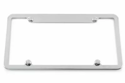 Chrome Plated Notched Top License Plate Frame - Made In USA • $19.95