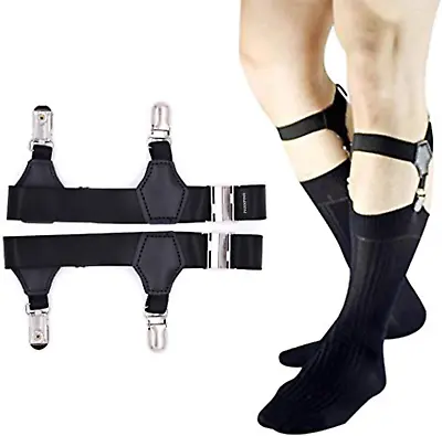 Mens Sock Garters Belt Adjustable 2-Pack Sturdy Clip Suspenders • $13.22