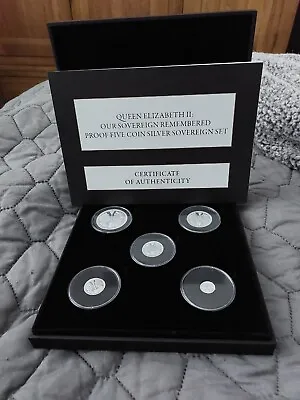 £400 • Buy QE Ii Our Sovereign Remembered The Last Five Silver Sovereign  Set Uncirculated