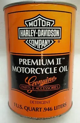 Vintage Harley Davidson Premium II Motorcycle Oil Full 1 Quart Can API-SF • $29