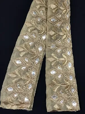 Dressmakers Fancy Trim- Sequins Diamant Golden Lace - Card Making • £5