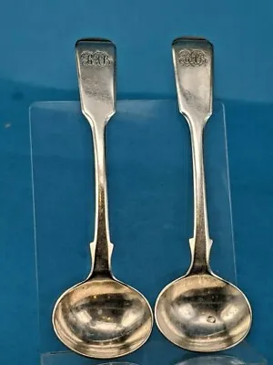 1825  Pair Of Georgian Silver Salt Spoons By John Henry & Charles Lias • £125