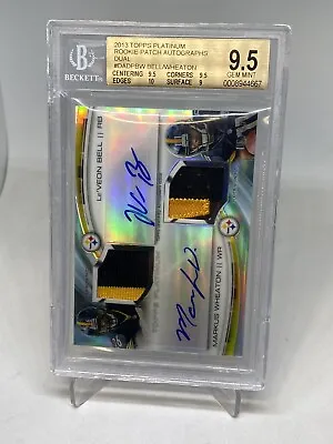 2013 Topps Platinum Dual RC  Patch Auto  Le'Veon Bell  RPA /25 BGS 9.5  POP 1 • $99
