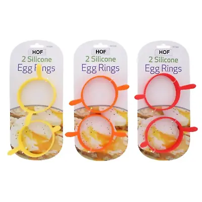 2 Pcs Silicone Egg Rings Frying Oven Poacher Mould Shaped For Fry Eggs Pancakes • £2.99