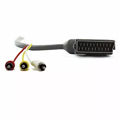 £3.25 • Buy 1.5m Scart To RCA Triple 3 X Phono Cable Composite Audio Video Lead GOLD