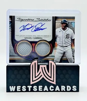 2023 Topps Museum Collection Miguel Cabrera SIGNATURE SWATCHES Duel Relics 11/15 • $175