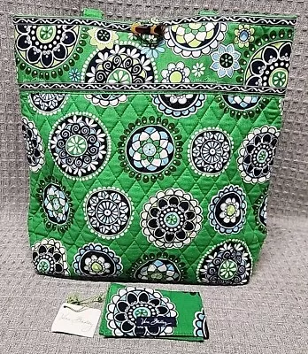 Vera Bradley Green Cupcake Tote Purse +Card Holder Bag  • $19.99