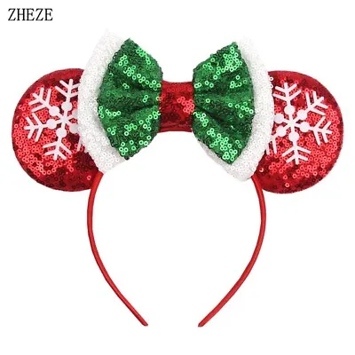 Disney Mickey Very Merry Christmas Minnie Mouse Ears Snowflake Headband • $11.99