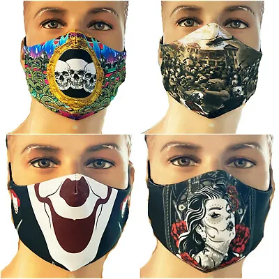 £7.99 • Buy Halloween Gothic Zombie Skulls Killer Clown Joker Sugar Skull Girl Mask Washable