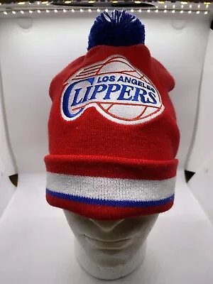 NBA Los Angeles Clippers Red Winter Beanie Hat Mitchell & Ness Big Stitched Logo • $12