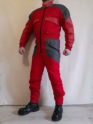 BMW Red Moto Riding Suit  Racing Suit With Leather Patches   BMW Racing Suit • $100