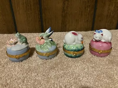 Takahashi Decorative Pill Trinket Boxes Hinged Frog Bird Rabbit Cat • $10.99