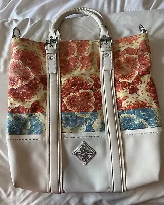 NWOT Simply Vera Wang XLarge Vinyl Shoulder Tote Purse Bag White & Floral NICE!! • $30.30