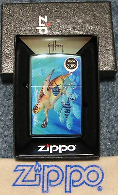 ZIPPO SEA LIFE Lighter GUY HARVEY DESIGN 48967 Mint NEW Tropical Fish TURTLE • £32.75