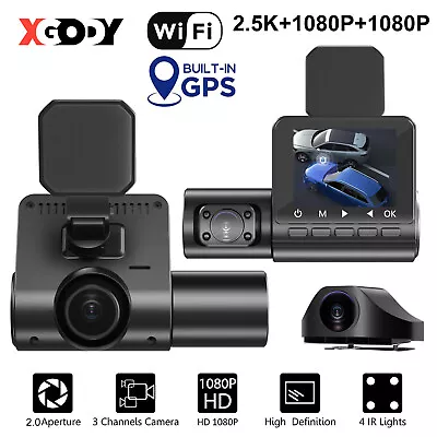 1080P Car DVR 3 Lens Dash Cam Front Inside Rear Video Recorder Camera G-sensor • $75