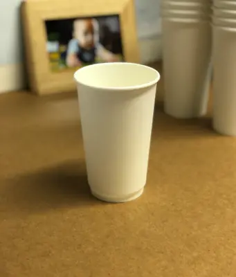 8/12/16oz Disposable Double Wall Insulated Paper Coffee Cups White Paper Cups • £4