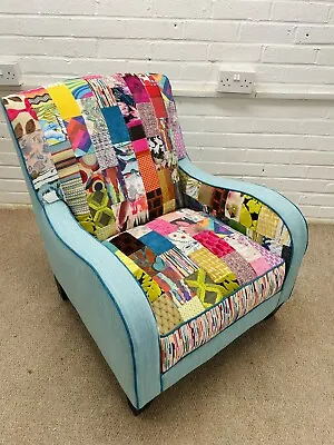 Armchair From Marks &Spencer Newly Upholstered In Patchwork Design • £599