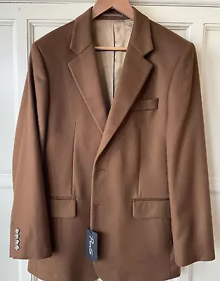 40S NEW Mens Pinta Vicuna Pure Brown Beige CASHMERE Blazer Suit Jacket Sportcoat • $199.95