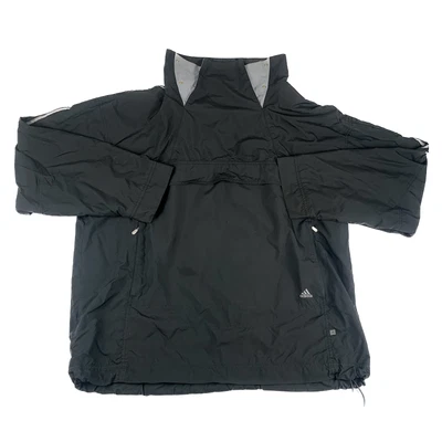 $34.99 • Buy Vintage Adidas Mens Windbreaker Black Track Jacket Full Zip Size L Y2K