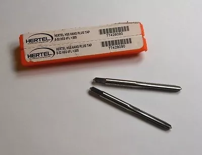 HERTEL Plug Hand Taps 8-32 4FL H11 HSS 2-1/8  OAL (2 Pcs) • $15.80