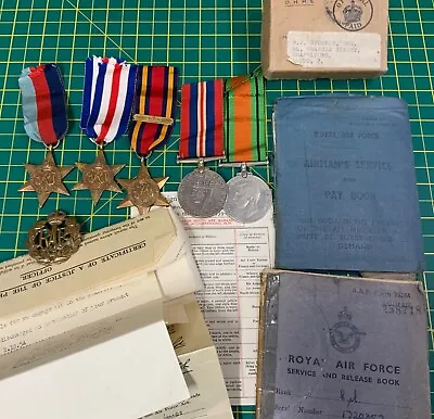 £99.99 • Buy WW2  Group Of 5 Medals And Documents To Spooner RAF