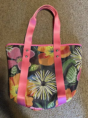 Vera Bradley Small Mesh Tote Jazzy Blooms Beach Pool Gym Shower Bag Exc Cond • $19.99