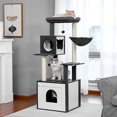 $159.99 • Buy Cat Tree Tower Scratching Post Cat Washroom Litter Box House Multifunction Bed