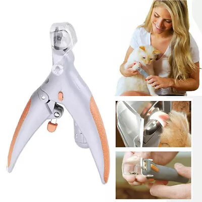 Cat Pet Nail Clippers With LED Light Dog Claw Grinder Scissor Toe Trimmer Cutter • £6.99