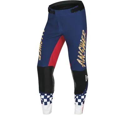 Answer Racing A22 Elite Redzone MX Off-Road Pant Navy/Red Men's Sizes 28 - 42 • $41.99