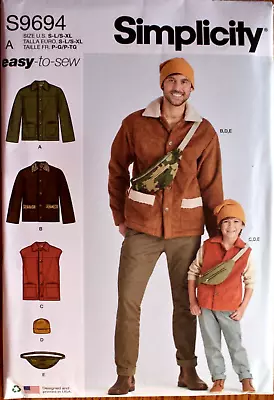 Simplicity Pattern 9694 Jacket Vest Hat Boys Sizes Xs-l  Mens Sizes Sm-xl  New • $9.25