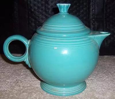 Vintage Fiestaware Green Milk Tea Pitcher Pot W/ Lid Ring Handle H Fiesta USA  • $50