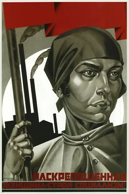 $9.99 • Buy Emancipated Women  Build Socialism VINTAGE PROPAGANDA Poster USSR 20x30     