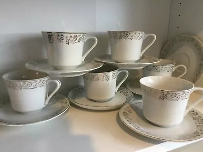 Vintage Japan Fine Porcelain Tea Cups & Saucers Set 6  - FREE POSTAGE • $69.95