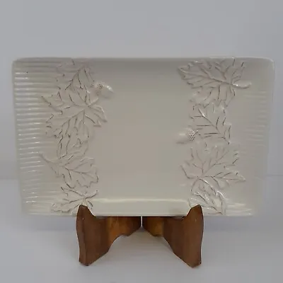 HALLMARK Ceramic Tray Maple & Oak LEAVES & ACORNS Heavy Serving Piece - Trinket • $25.50